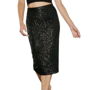 Piombo Black Sequins Skirt(Size XXL)